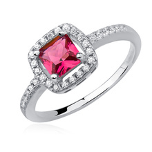 Silver (925) ring with ruby zirconia