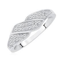 Silver (925) ring with white zirconia