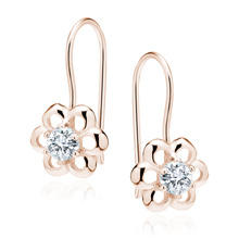 Silver (925) rose gold-plated Earrings white zirconia