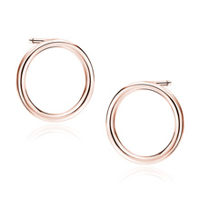 Silver (925) rose gold-plated earrings - circles