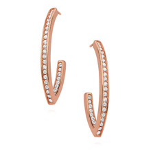 Silver (925) rose gold-plated earrings with zirconia