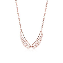 Silver (925) rose gold-plated necklace with wings