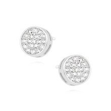 Silver (925) round earrings with zirconia
