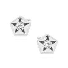 Silver (925) star shape earrings with zirconia