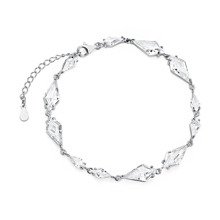 Silver (925) stylish, bridal bracelet with zirconia