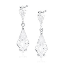 Silver (925) stylish, bridal earrings with zirconia