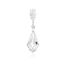 Silver (925) stylish, bridal pendant with white zirconia