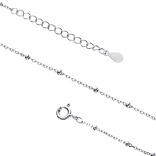 Silver anklet (925) diamond cut anchor Ø 030 rhodium-plated with balls