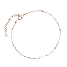 Silver bracelet (925) diamond cut anchor Ø 030 rose gold-plated with balls