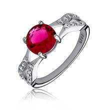 Silver fashionable (925) ring with ruby colored zirconia