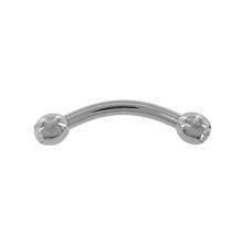 Stainless steel (316L) banana piercing for eyebrow - balls with zirconia