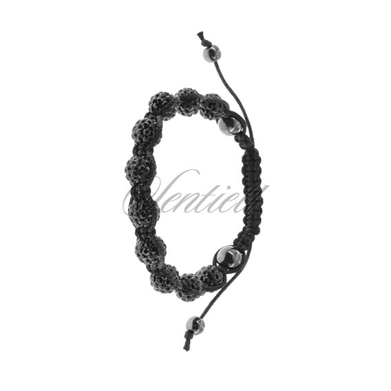 Rope bracelet (925) black and hematite