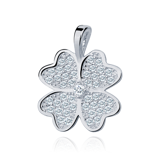 Silver (925) Clover pendant with zirconia