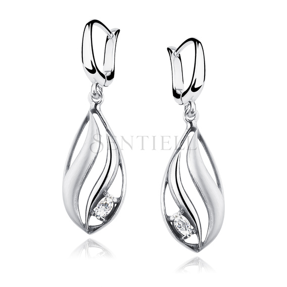 Silver (925) Earrings white zirconia