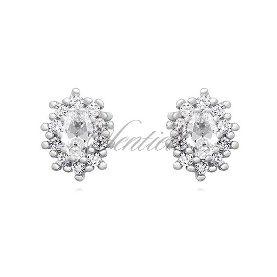 Silver (925) Earrings white zirconia