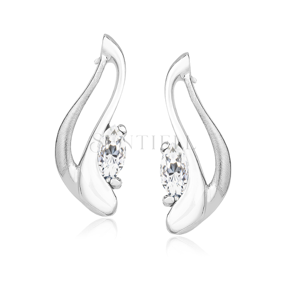 Silver (925) Earrings with white zirconia