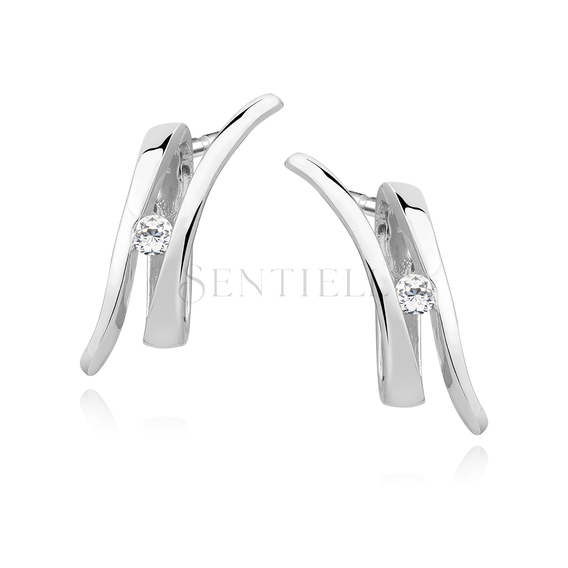 Silver (925) Earrings with white zirconia