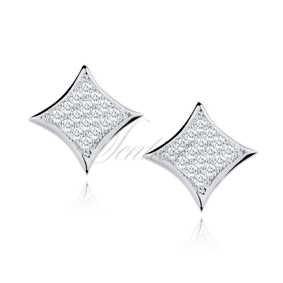 Silver (925) Earrings zirconia microsetting