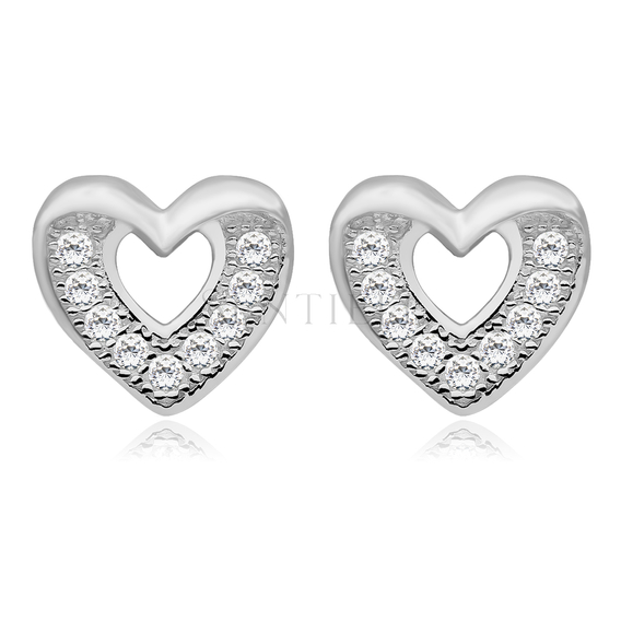 Silver (925) Earrings zirconia microsetting