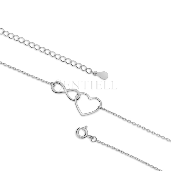 Silver (925) ankle bracelet with infinity and heart