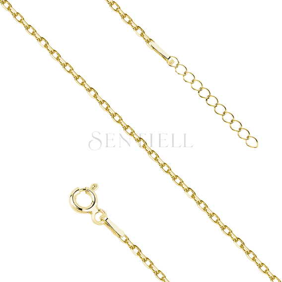 Silver (925) anklet diamond cut anchor gold-plated chain