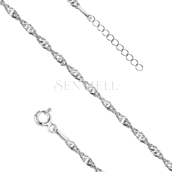 Silver (925) anklet singapur - adjustable size - rhodium plated
