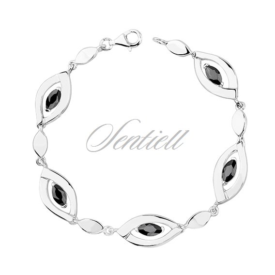 Silver (925) bracelet black zirconia
