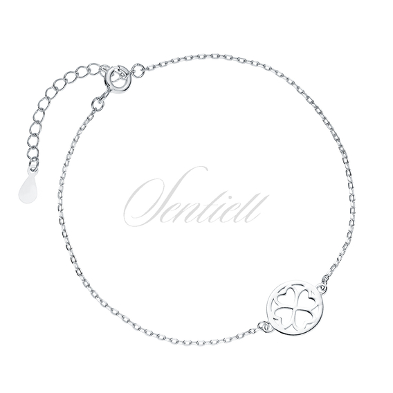 Silver (925) bracelet - clover / hearts in a circle