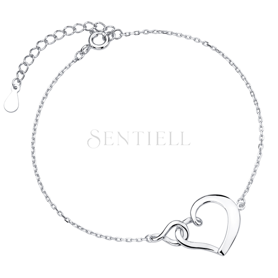 Silver (925) bracelet heart and infinity