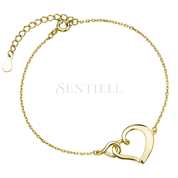 Silver (925) bracelet heart and infinity - gold-plated