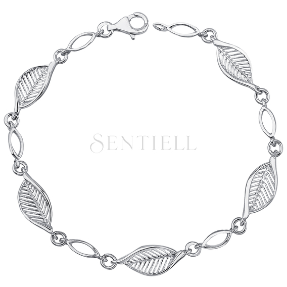 Silver (925) bracelet - leafs