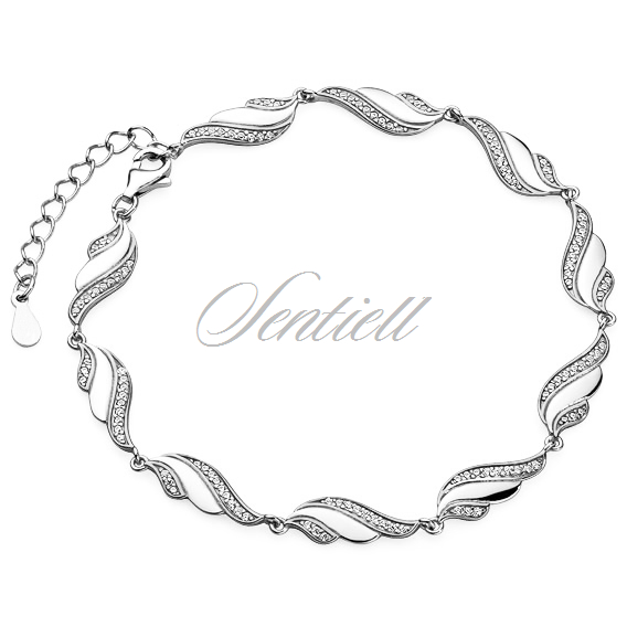Silver (925) bracelet - wings with white zirconias