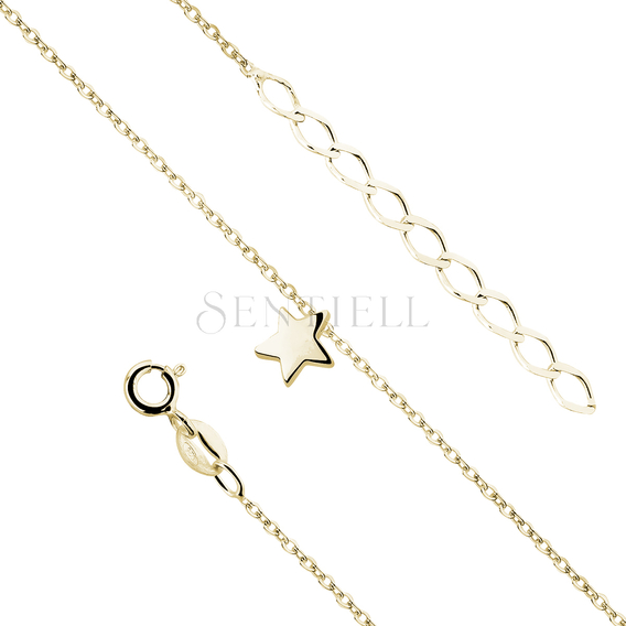 Silver (925) bracelet with star, gold-plated