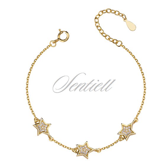 Silver (925) bracelet with stars, gold-plated