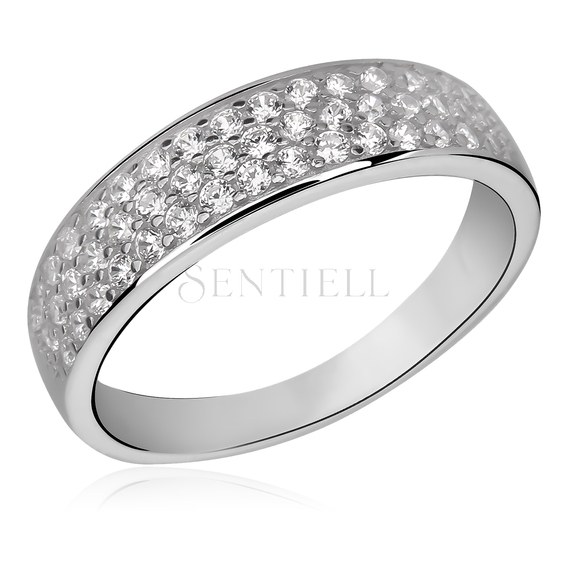 Silver (925) classic ring with zirconia