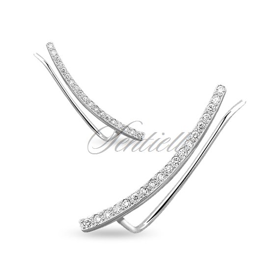 Silver (925) cuff earrings with zirconia