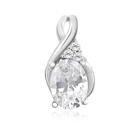 Silver (925) delicate pendant with white zirconias