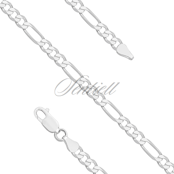 Silver (925) diamond-cut bracelet - figaro extra flat Ø 0120