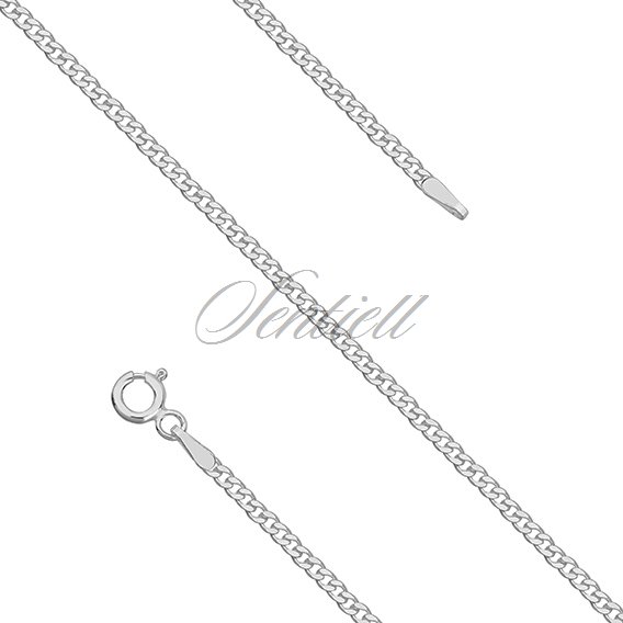 Silver (925) diamond-cut chain - curb extra flat Ø 050 rhodium-plated