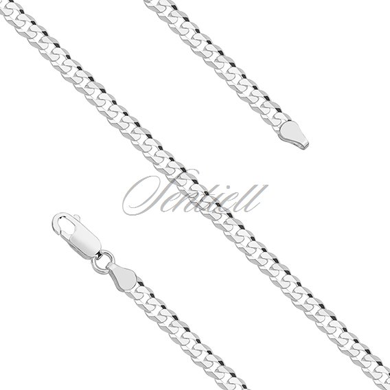 Silver (925) diamond-cut chain - curb extra flat Ø 100