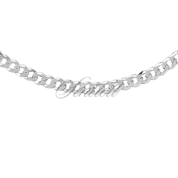 Silver (925) diamond-cut chain - curb extra flat Ø 120 rhodium-plated