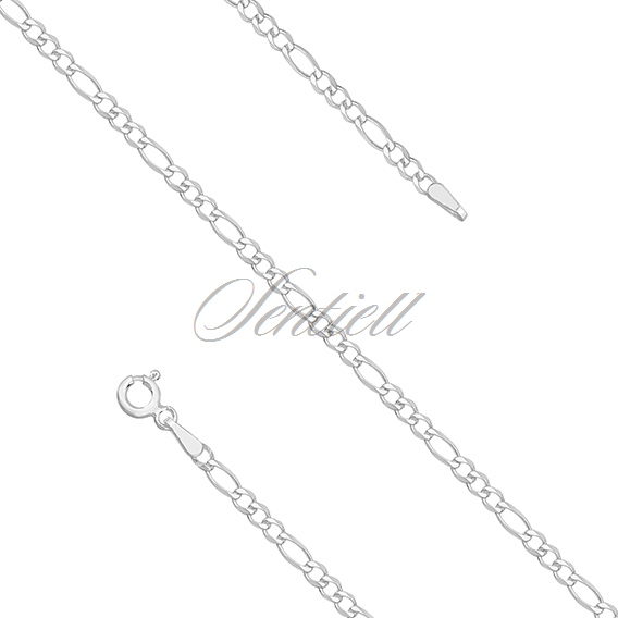Silver (925) diamond-cut chain - figaro extra flat Ø 060