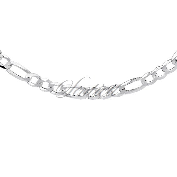 Silver (925) diamond-cut chain - figaro extra flat Ø 150 rhodium-plated