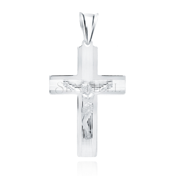 Silver (925) diamond cut pendant cross