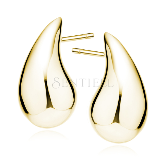 Silver (925) drop-shaped gold-plated earrings - 25mm