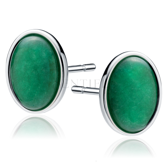 Silver (925) earings with green jadeite