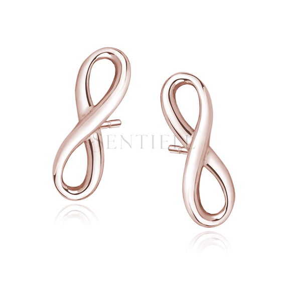 Silver (925) earrings Infinity, rose gold-plated