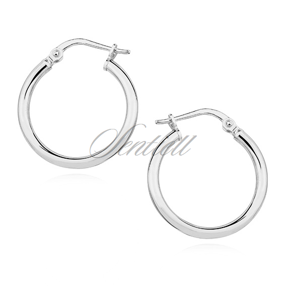 Silver (925) earrings hoops - highly polished