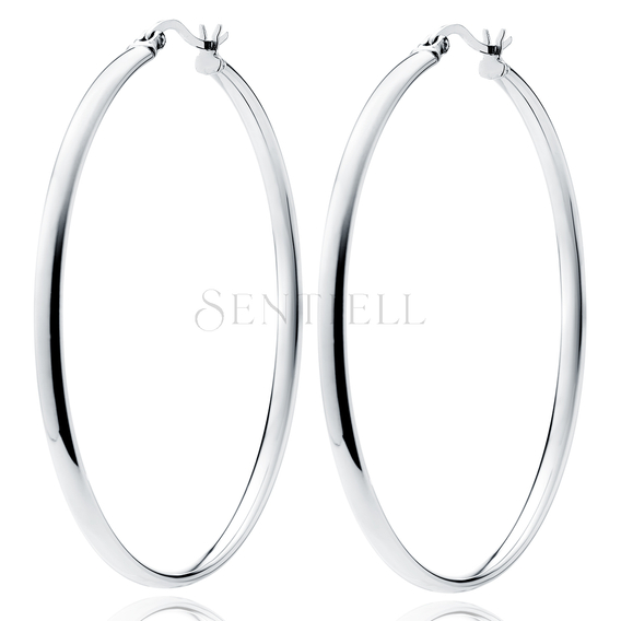 Silver (925) earrings hoops - highly polished