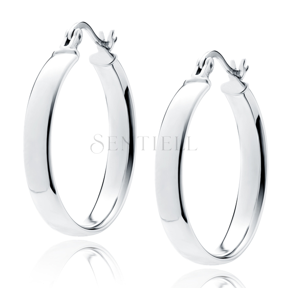 Silver (925) earrings hoops - highly polished